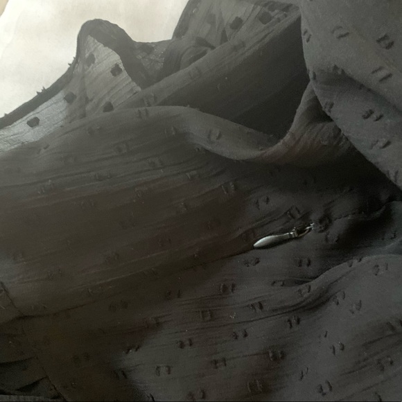 Zara Black Swiss Dot Jumpsuit Pleated Dress - Picture 16 of 16